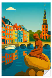 Wandsticker Meerjungfrau von Kopenhagen