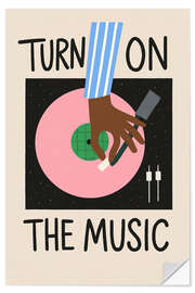Wandsticker Turn on the music