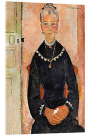 Acrylglasbild Die alte Dame mit der Halskette (Deudoxie Hebut) - Jeanne Hebuterne