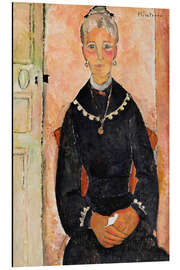 Tableau en aluminium La Vieille Dame au Collier (Deudoxie Hebut) - Jeanne Hebuterne