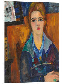 Acrylglasbild Die Frau mit der Halskette - Jeanne Hebuterne