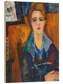 Holzbild Die Frau mit der Halskette