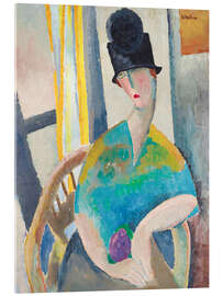 Acrylglasbild Frau mit Glockenhut - Jeanne Hebuterne