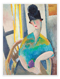 Reprodução Woman with cloche hat - Jeanne Hebuterne