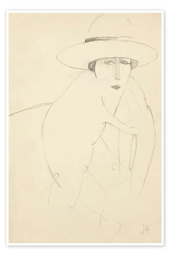 Poster Frau mit Hut