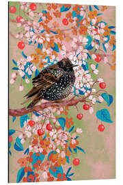 Alubild Star im blühenden Baum