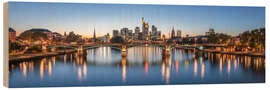 Holzbild Frankfurt Skyline Panorama