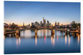Akryylilasitaulu Ignatz Bubis Bridge and Frankfurt Skyline - Jan Christopher Becke