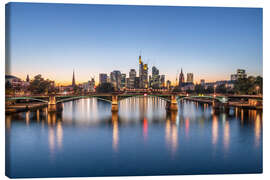Canvas print Ignatz Bubis Bridge and Frankfurt Skyline - Jan Christopher Becke