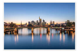 Poster Ignatz Bubis Bridge and Frankfurt Skyline - Jan Christopher Becke
