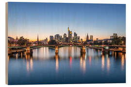Holzbild Ignatz Bubis Brücke und Frankfurt Skyline - Jan Christopher Becke