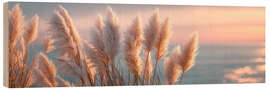 Wood print Pampas Grass in the Evening Glow