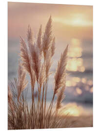 Hartschaumbild Pampasgras im Abendzauber