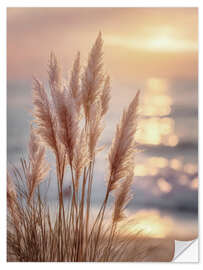 Wandsticker Pampasgras im Abendzauber