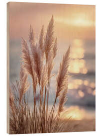 Cuadro de madera Pampas Grass in the Evening Magic - Melanie Viola
