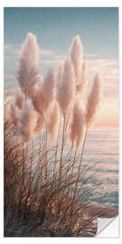 Wandsticker Pampasgras im Sonnnenuntergang