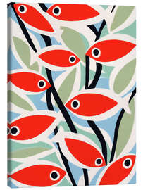 Canvas print Retro Fish in Red - Frank Daske