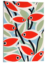 Gallery Print Retrofische in Rot