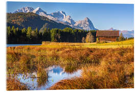 Cuadro de metacrilato Wooden Hut on the Mountain Lake - Moqui, Daniela Beyer