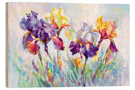 Wood print Irises in Bloom - Leon Devenice