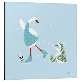 Alubild Enten im Schnee III