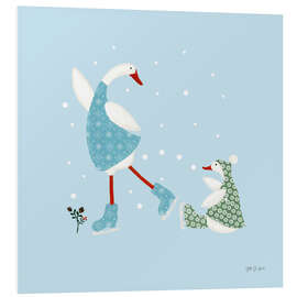 Hartschaumbild Enten im Schnee III - Yvette St. Amant