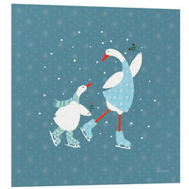 Hartschaumbild Enten im Schnee I