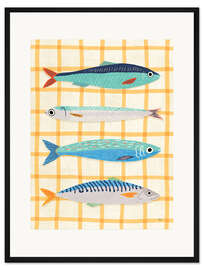 Gerahmter Kunstdruck Leckere Sardinen I - Veronique Charron