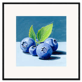 Gerahmter Kunstdruck Blau steht für Blaubeeren