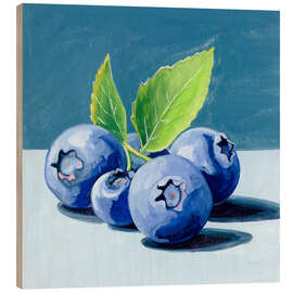 Holzbild Blau steht für Blaubeeren