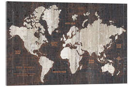 Akryylilasitaulu Retro World Map - Wild Apple Portfolio