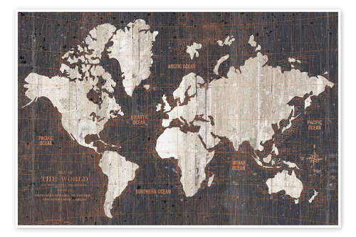 Poster Retro World Map