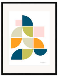 Gerahmter Kunstdruck Mid Century Geo II