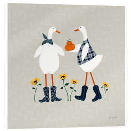 Acrylglasbild Enten im Kürbisbeet - Yvette St. Amant
