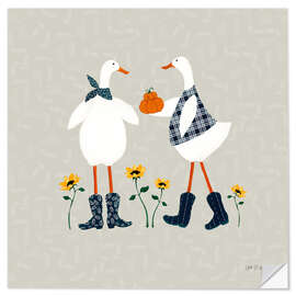 Wandsticker Enten im Kürbisbeet - Yvette St. Amant