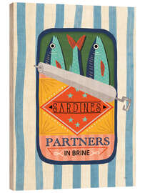Holzbild Leckere Sardinen IV