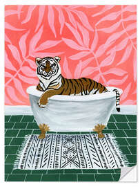 Wandsticker Tiger in der Badewanne - Yvette St. Amant