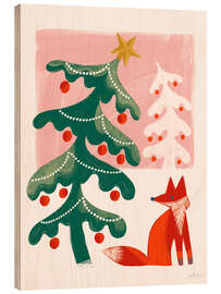 Holzbild Retro Weihnachtsurlaub I