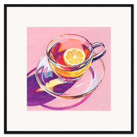 Gerahmter Kunstdruck Tasse Tee mit Zitrone