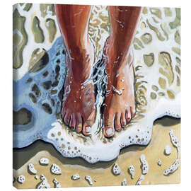 Leinwandbild In den Wellen stehen