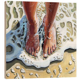 Holzbild In den Wellen stehen