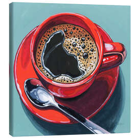 Canvas print Red cup of espresso