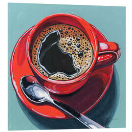 Hartschaumbild Rote Tasse Espresso