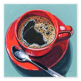 Kunstwerk Red cup of espresso - Kate Jarvick Birch