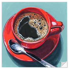 Wandsticker Rote Tasse Espresso