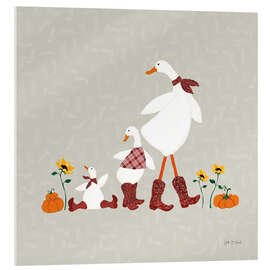 Acrylglasbild Enten im Kürbisbeet - Yvette St. Amant