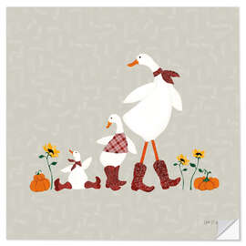 Wandsticker Enten im Kürbisbeet - Yvette St. Amant