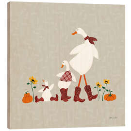 Holzbild Enten im Kürbisbeet - Yvette St. Amant