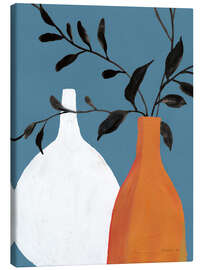 Leinwandbild Dünne Stiele, Weiß und Terracotta - Danhui Nai