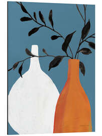 Magnettafel Dünne Stiele, Weiß und Terracotta